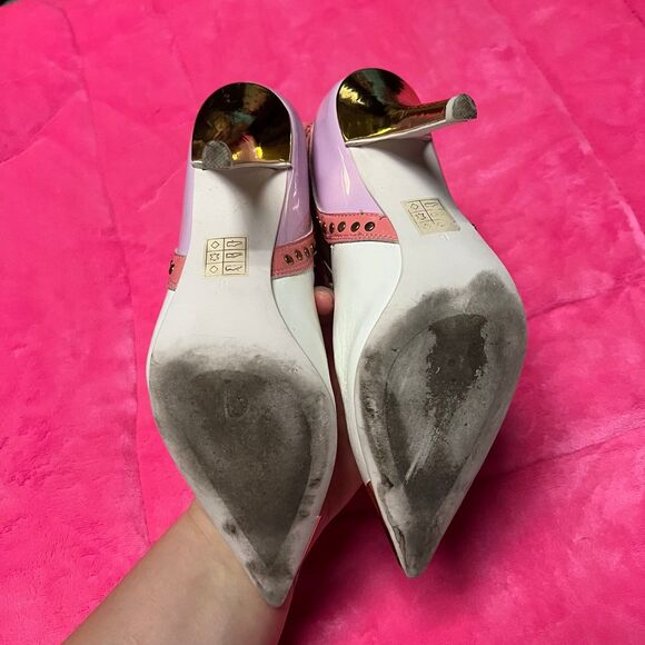 Jeffrey Campbell Nevertheless Western Heel Boots Leather Mesh 5.5 Cowboy - Picture 4 of 7